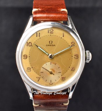 1950’s Vintage Omega Two-Tones Champagne Numeral Sub Second Dial Manual Wind - The Vintage Concept