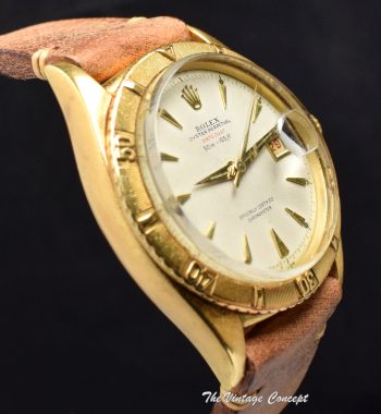 Rolex 18K Gold Big Bubbleback Red “Datejust” 6309 - The Vintage Concept