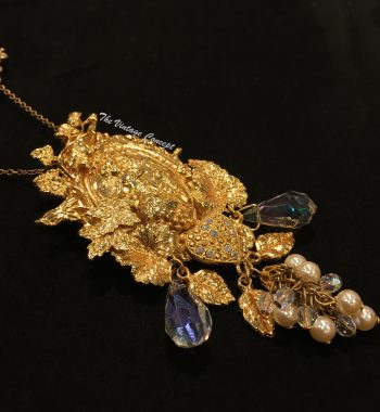 Vintage Gold Tone Statement Two Way use Necklace brooch from 1970's - The Vintage Concept