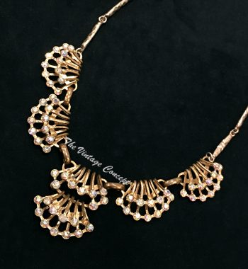 Art Nouveau choker with shaped fan links 1950's (ON HOLD) - The Vintage Concept