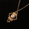 Gold Tone Victorian Small Pendant Necklace 1928