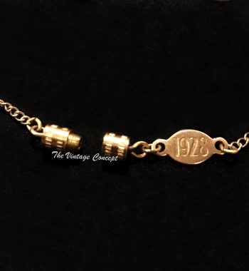 Gold Tone Victorian Small Pendant Necklace 1928 (SOLD) - The Vintage Concept
