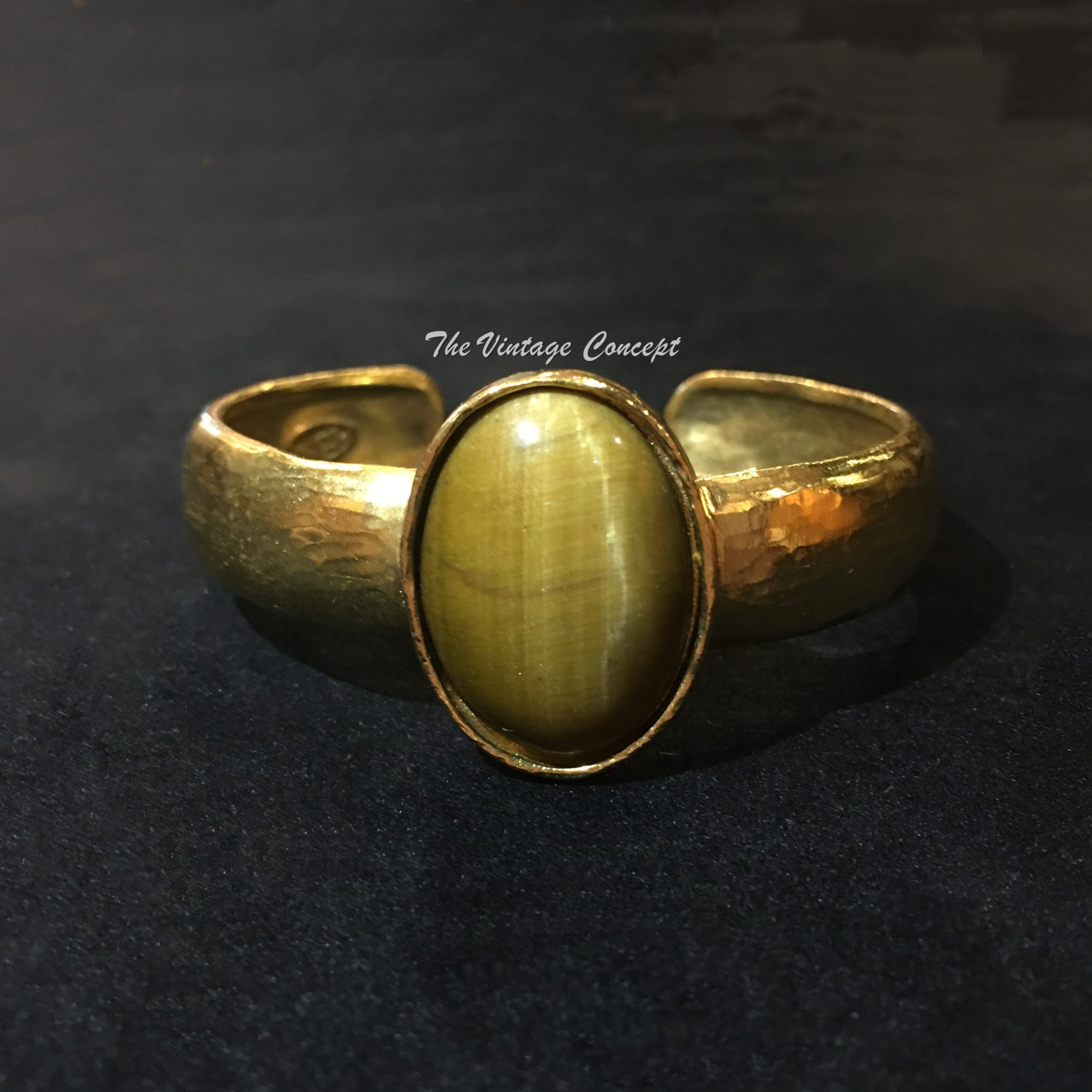 Chanel Gold Tone Tiger Eye Bangle 95A (SOLD) - The Vintage Concept