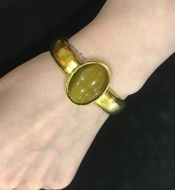 Chanel Gold Tone Tiger Eye Bangle 95A (SOLD) - The Vintage Concept