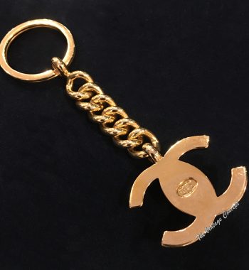 Chanel Gold Tone Turn Lock Key Chain 96A - The Vintage Concept
