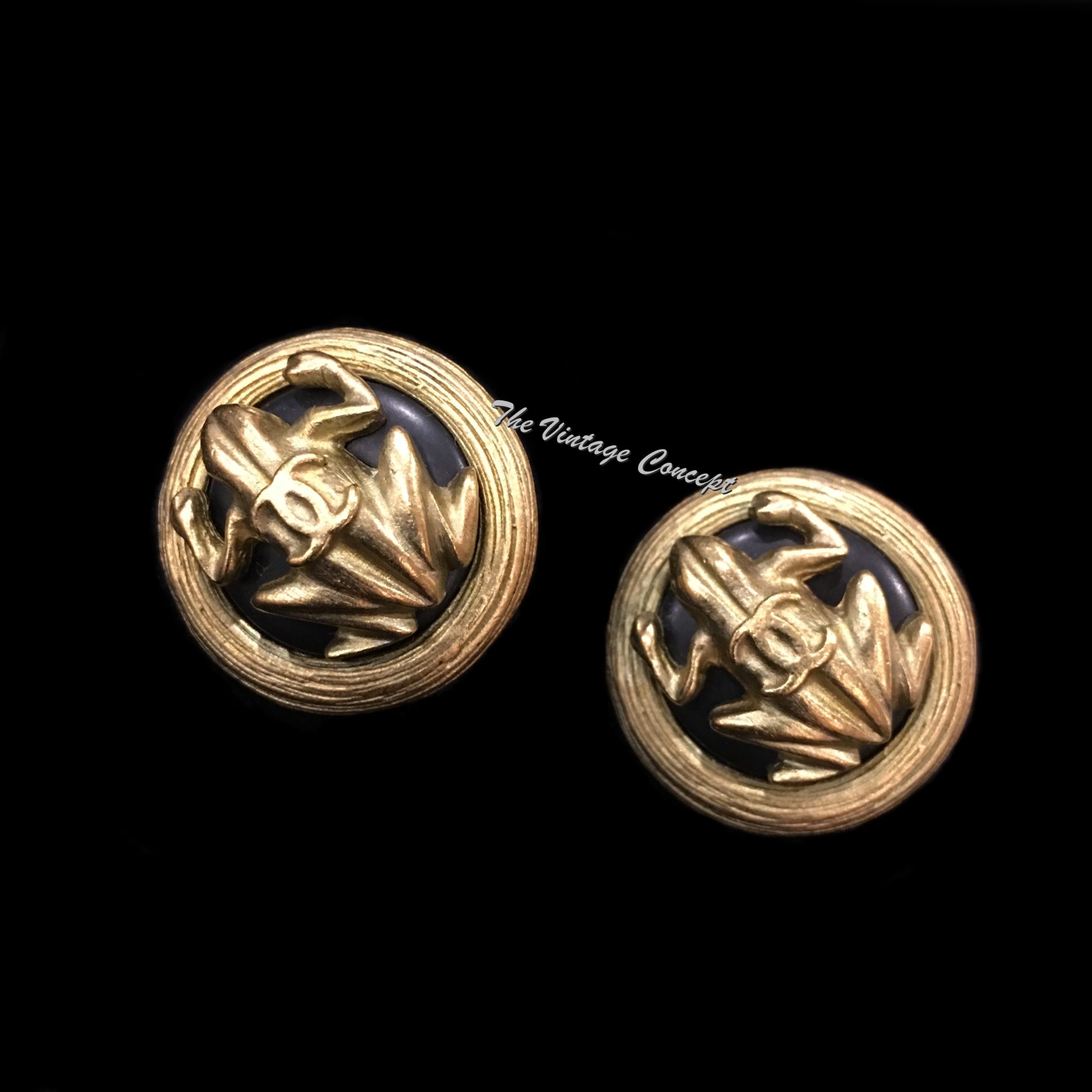 Chanel Frog CC Logo Clip Earring 94A (SOLD) - The Vintage Concept