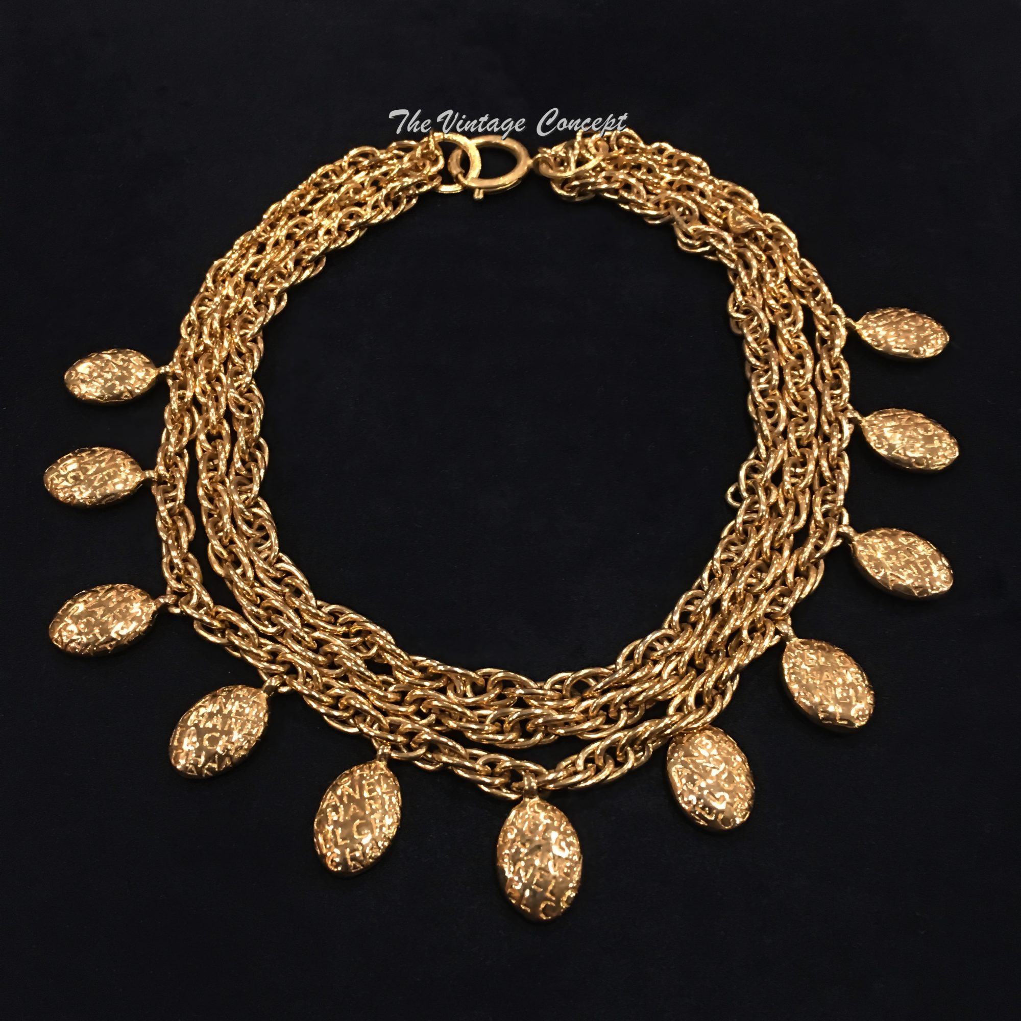 Chanel Gold Tone Heavy Charm Necklace 1980's (SOLD) - The Vintage Concept