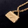 Chanel Gold Tone Chanel Bag Necklace 95P