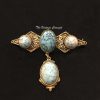 “Peking Glass” dangle drop Brooch, European marbled glass from 1930’s (SOLD)