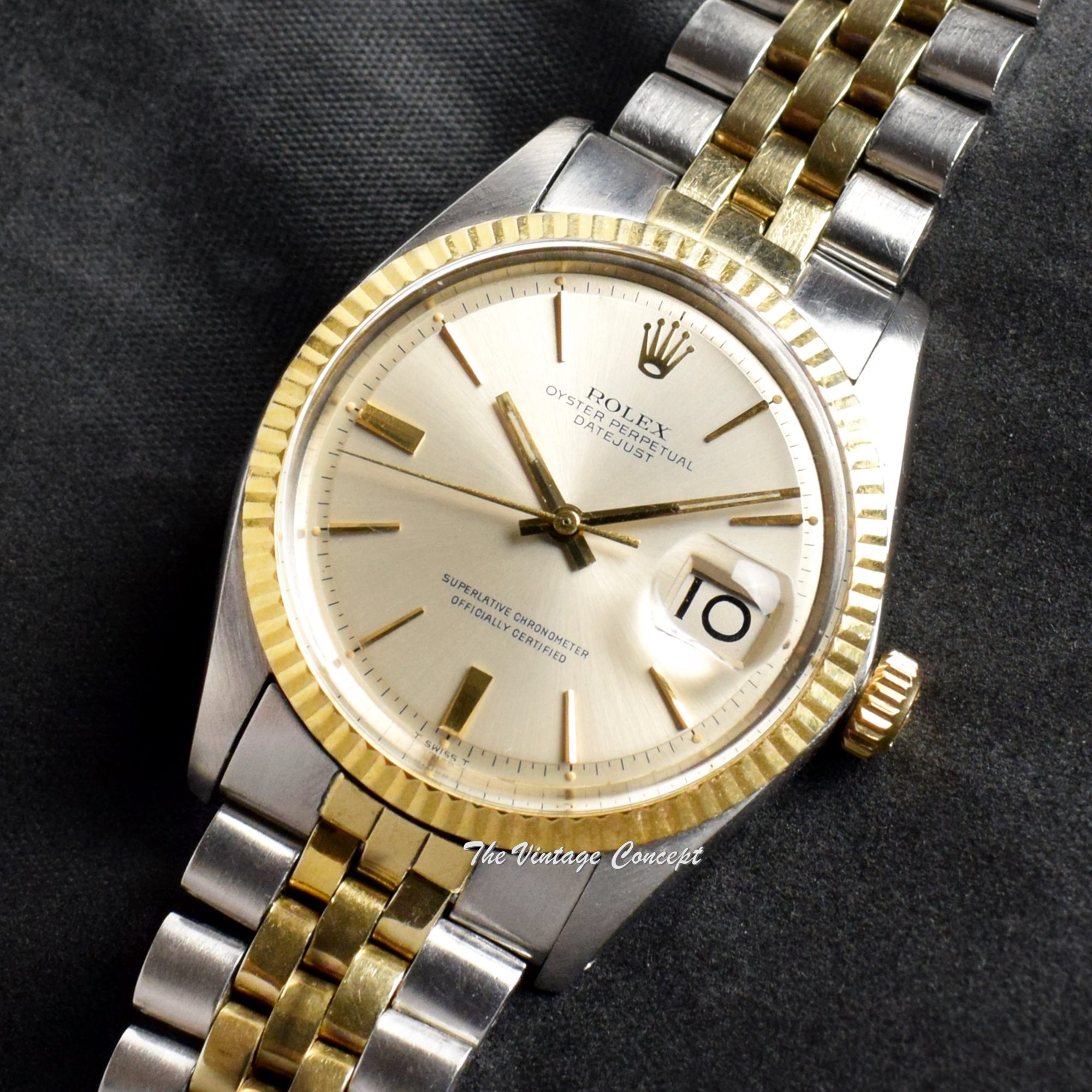 Rolex Datejust Two-Tone Silver Dial 1601 w/ Double Punched Papers - The Vintage Concept