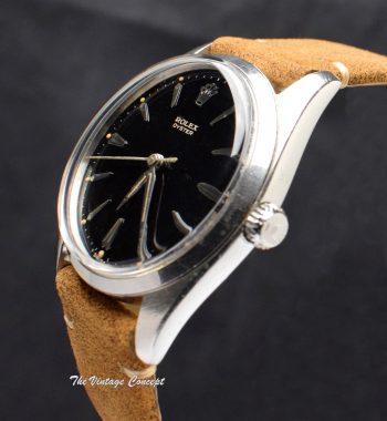 Rolex Oyster Jumbo Precision Black Gilt Dial Manual Wind 6424 (SOLD) - The Vintage Concept