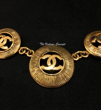 Chanel Gold Tone Large Multiple CC Logo Pendant Necklace from 80's - The Vintage Concept