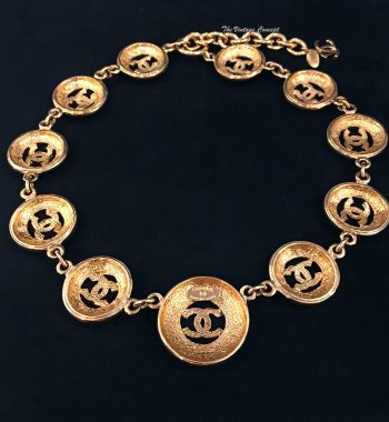 Chanel Gold Tone Large Multiple CC Logo Pendant Necklace from 80's (SOLD) - The Vintage Concept