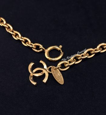 Chanel Gold Tone Flower Pendants Short Necklace from 80's - The Vintage Concept
