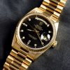 Rolex Day-Date 18K YG Black Charcoal Dial w/ Diamond Indexes 18038