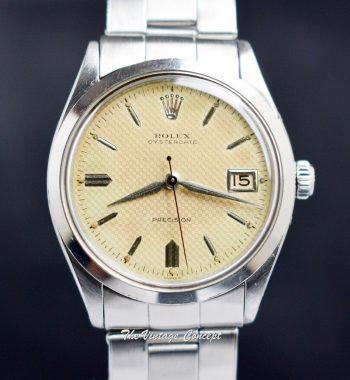 Rolex Oysterdate Precision Honeycomb Creamy Dial 6294 (SOLD) - The Vintage Concept