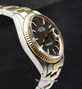 Rolex Datejust Yellow Gold & Steel Matte Black Dial 1601 (SOLD) - The Vintage Concept