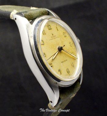 Rolex Oyster Perpetual Precision Steel Big Bubbleback Numeral Indexes Creamy Dial 6028 - The Vintage Concept