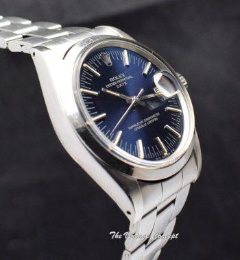 Rolex Oyster Perpetual Date Blue Dial Silver Print Sigma 1500 - The Vintage Concept