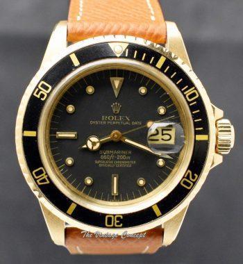 Rolex 18K Yellow Gold Submariner Black Nipple Dial 1680 (SOLD) - The Vintage Concept