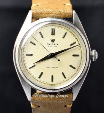 Rolex Steel Oyster Precision Creamy White Dial Manual Wind 5024 (SOLD) - The Vintage Concept