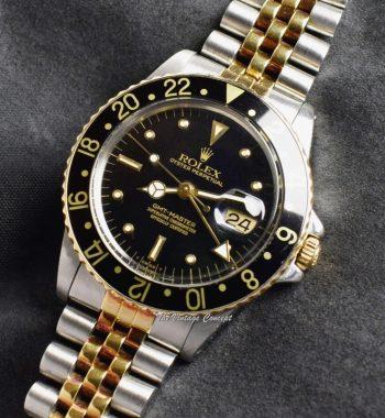Rolex 18K Yellow Gold & Steel Two-Tone GMT-Master Black Nipple Dial 16753