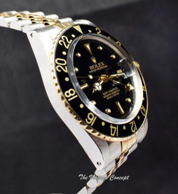 Rolex 18K Yellow Gold & Steel Two-Tone GMT-Master Black Nipple Dial 16753 (SOLD) - The Vintage Concept
