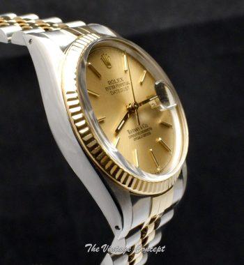 Rolex Datejust Two-Tone 18K Yellow Gold & Steel Gold Dial "Tiffany & Co" 16013 w/ Original Paper & Service Paper (SOLD) - The Vintage Concept