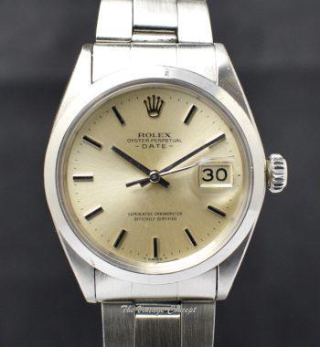 Rolex Oyster Perpetual Date Silver Dial 1500 w/ Double Papers (SOLD) - The Vintage Concept
