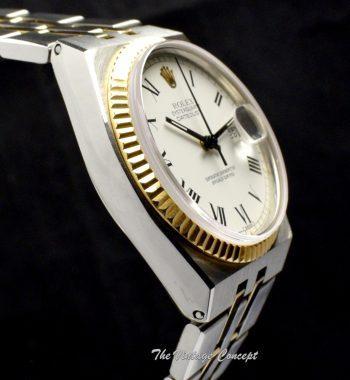 Rolex Datejust Oysterquartz Two-Tone Yellow Gold & Steel White Dial Roman Indexes 17013 (SOLD) - The Vintage Concept