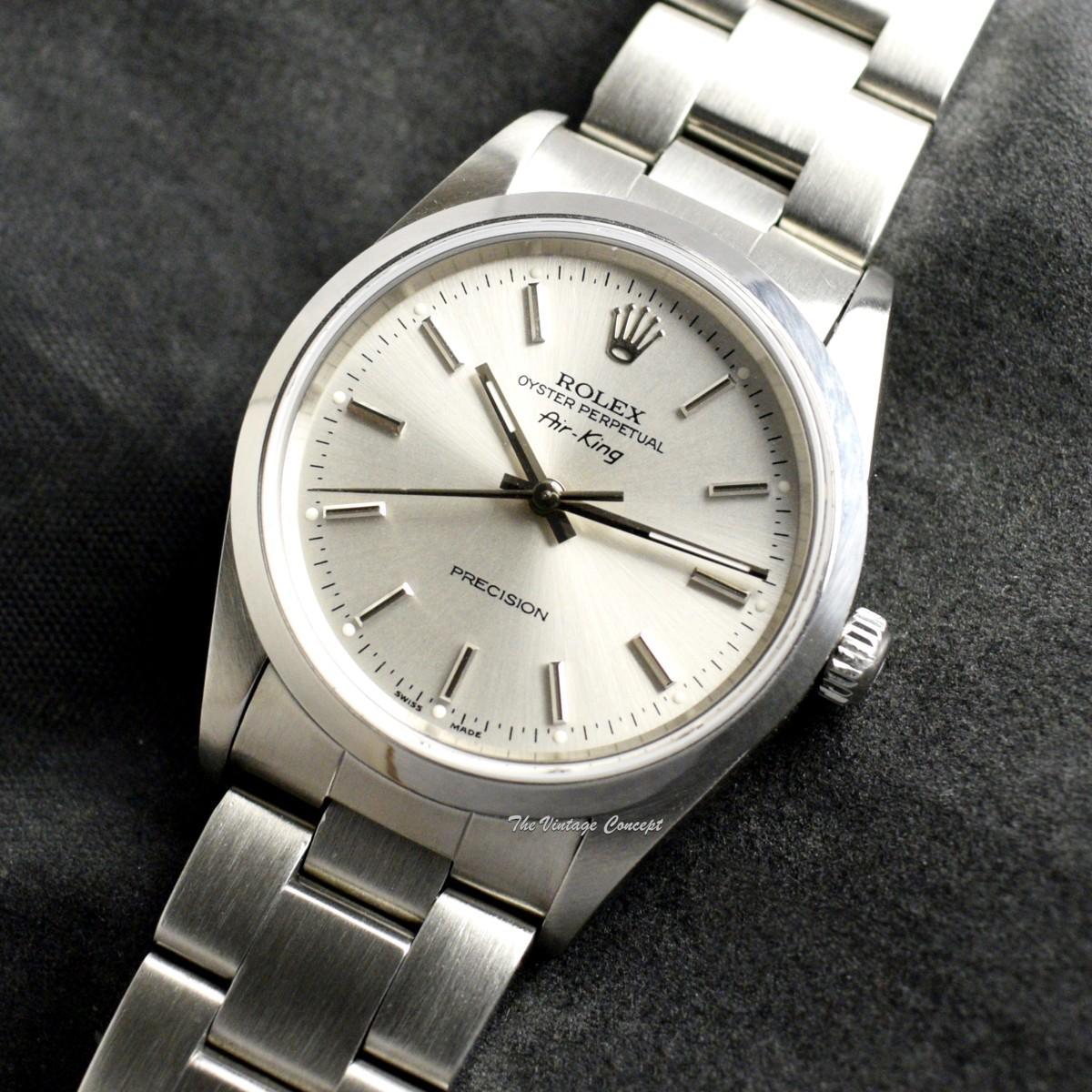 Rolex Oyster Perpetual Air-King Silver Dial 14000 w/ Service Paper