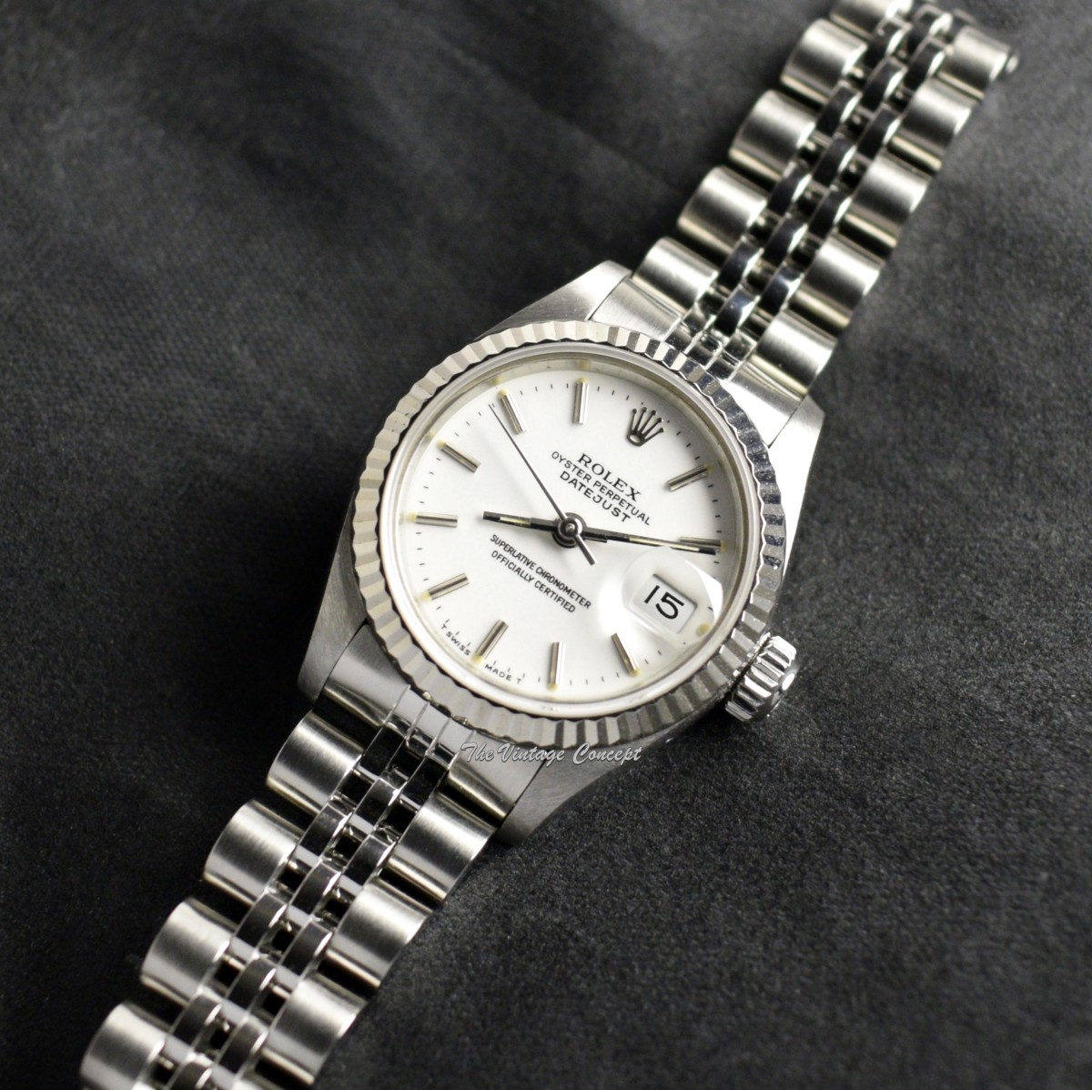 Rolex 26mm Stainless Steel Lady Datejust White Dial 69174 (SOLD)