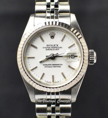 Rolex 26mm Stainless Steel Lady Datejust White Dial 69174 (SOLD) - The Vintage Concept
