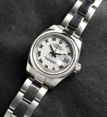 Rolex Lady Datejust White Dial Roman Indexes 179160 (SOLD) - The Vintage Concept