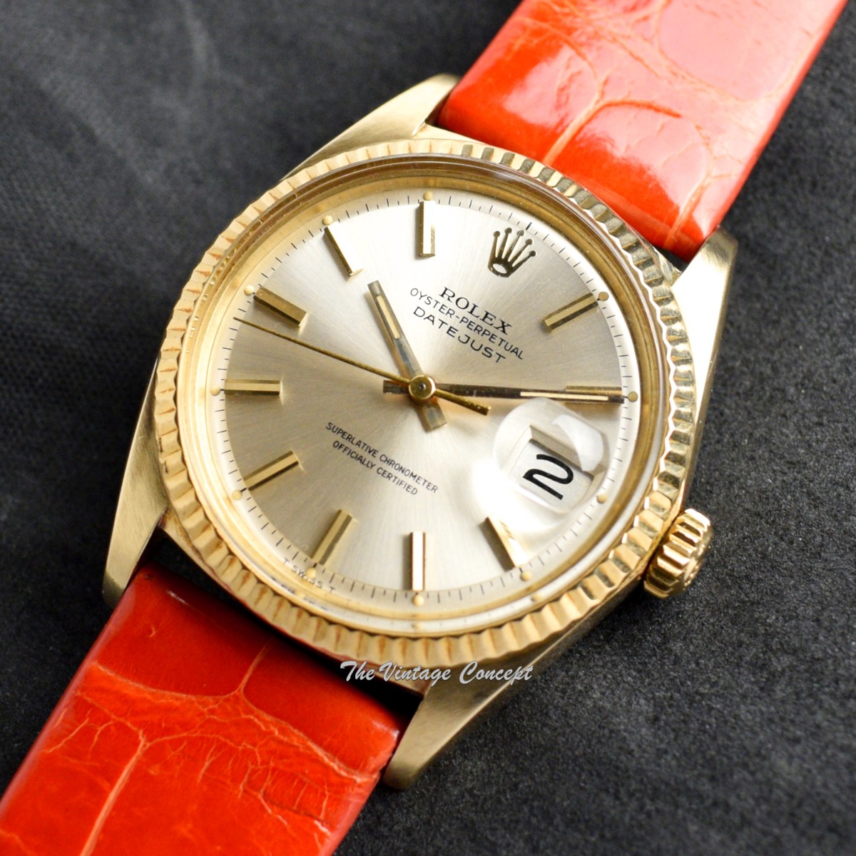 Rolex Datejust 14K Yellow Gold Silver Dial 1601 (SOLD)