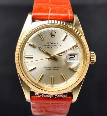 Rolex Datejust 14K Yellow Gold Silver Dial 1601 (SOLD) - The Vintage Concept