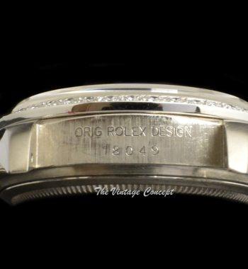 Rolex Day-Date 18K White Gold Ombre Vignette Blue Dial Factory Diamonds 18049 - The Vintage Concept