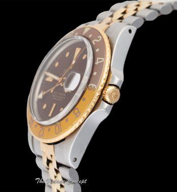 Rolex GMT-Master Two-Tone Yellow Gold & Steel Brown Nipple Dial 1675 w/ Original Paper & Purchase Invoice - The Vintage Concept