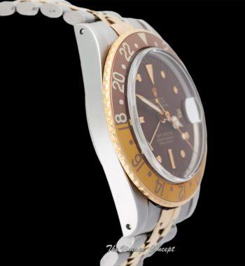 Rolex GMT-Master Two-Tone Yellow Gold & Steel Brown Nipple Dial 1675 w/ Original Paper & Purchase Invoice (SOLD) - The Vintage Concept