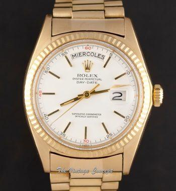 Rolex Day-Date 18K Yellow Gold White Dial 1803 (SOLD) - The Vintage Concept