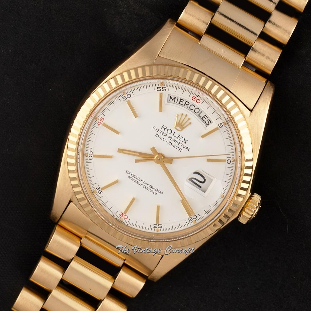 Rolex Day-Date 18K Yellow Gold White Dial 1803 (SOLD)