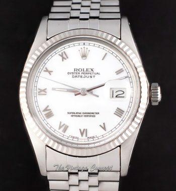 Rolex Steel Datejust White Roman Indexes Dial 16014 (SOLD) - The Vintage Concept