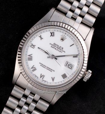 Rolex Steel Datejust White Roman Indexes Dial 16014