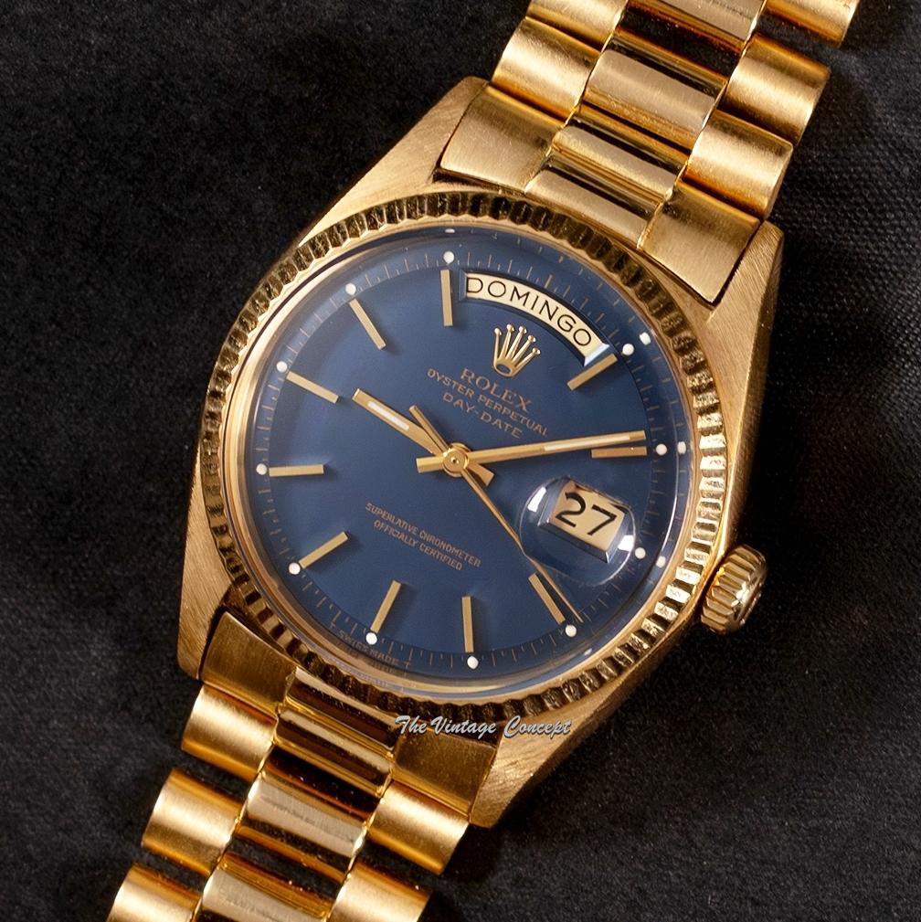 Rolex Day-Date 18K Yellow Gold Blue Dial 1803 (SOLD)