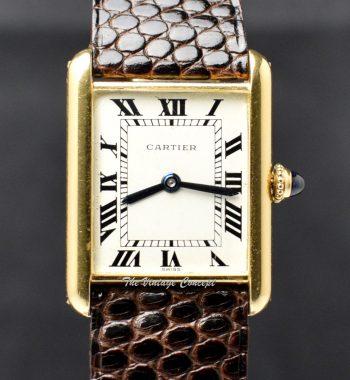 Vintage Cartier 18K Yellow Gold Tank Louis New York Swiss Dial - The Vintage Concept