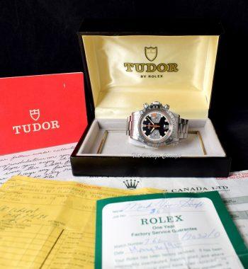 Tudor Monte Carlo Oysterdate Black Home Plate Dial 7032 w/ Service Records - The Vintage Concept
