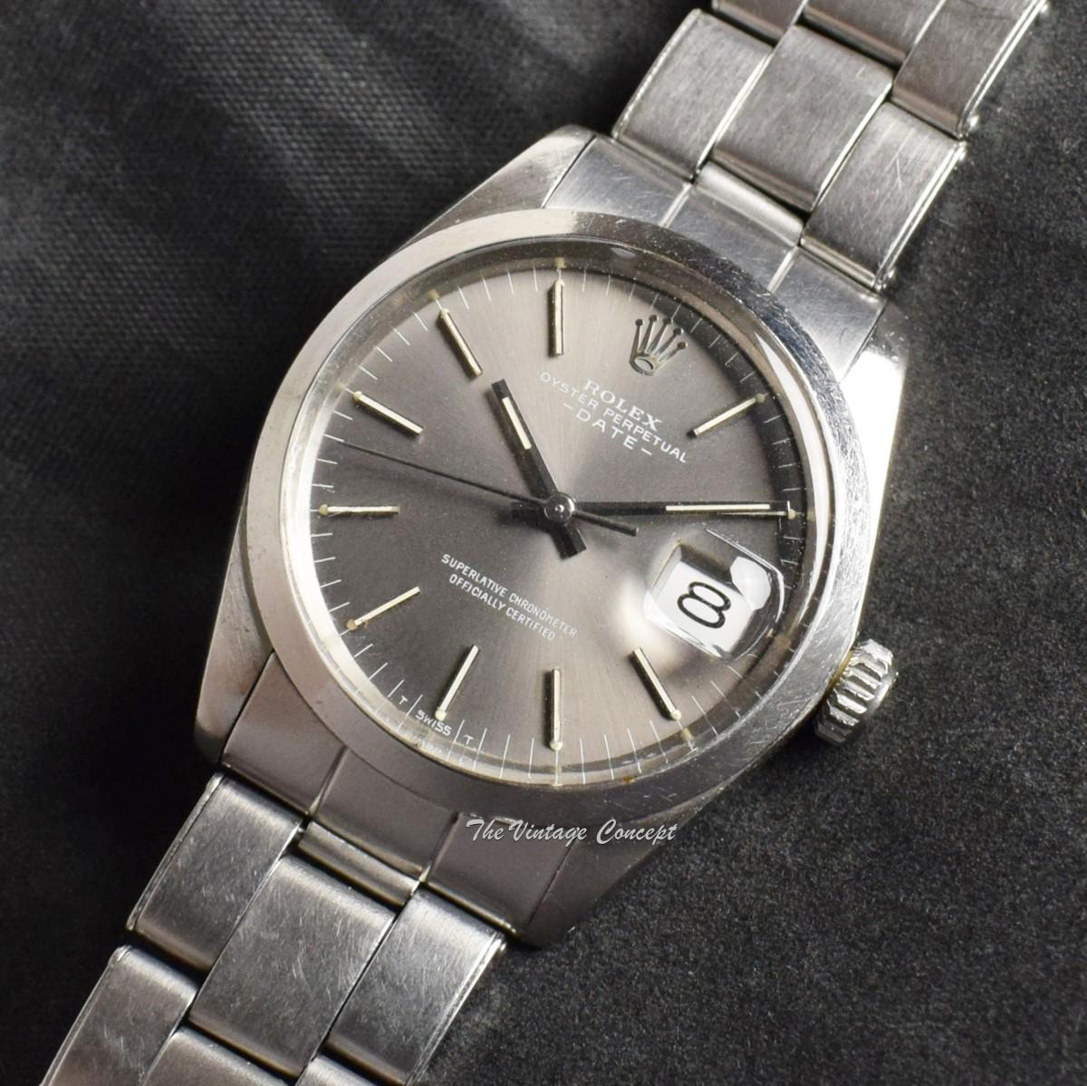 Rolex Steel Oyster Perpetual Date Grey Dial 1500