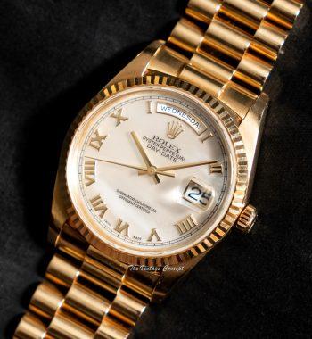 Rolex Day-Date 18K Yellow Gold Mother of Pearl Roman Indexes 18238 (Box Set)