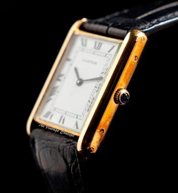 Vintage Cartier 18K Yellow Gold Jumbo Tank Paris Dial from 1970's (SOLD) - The Vintage Concept