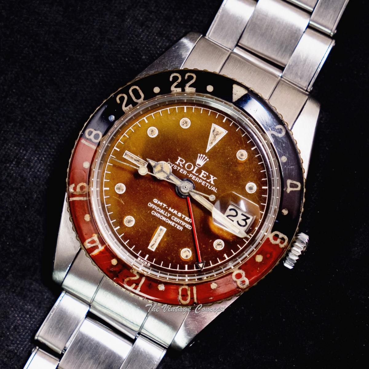 Rolex Steel GMT-Master Tropical Gilt Dial 6542 (SOLD)